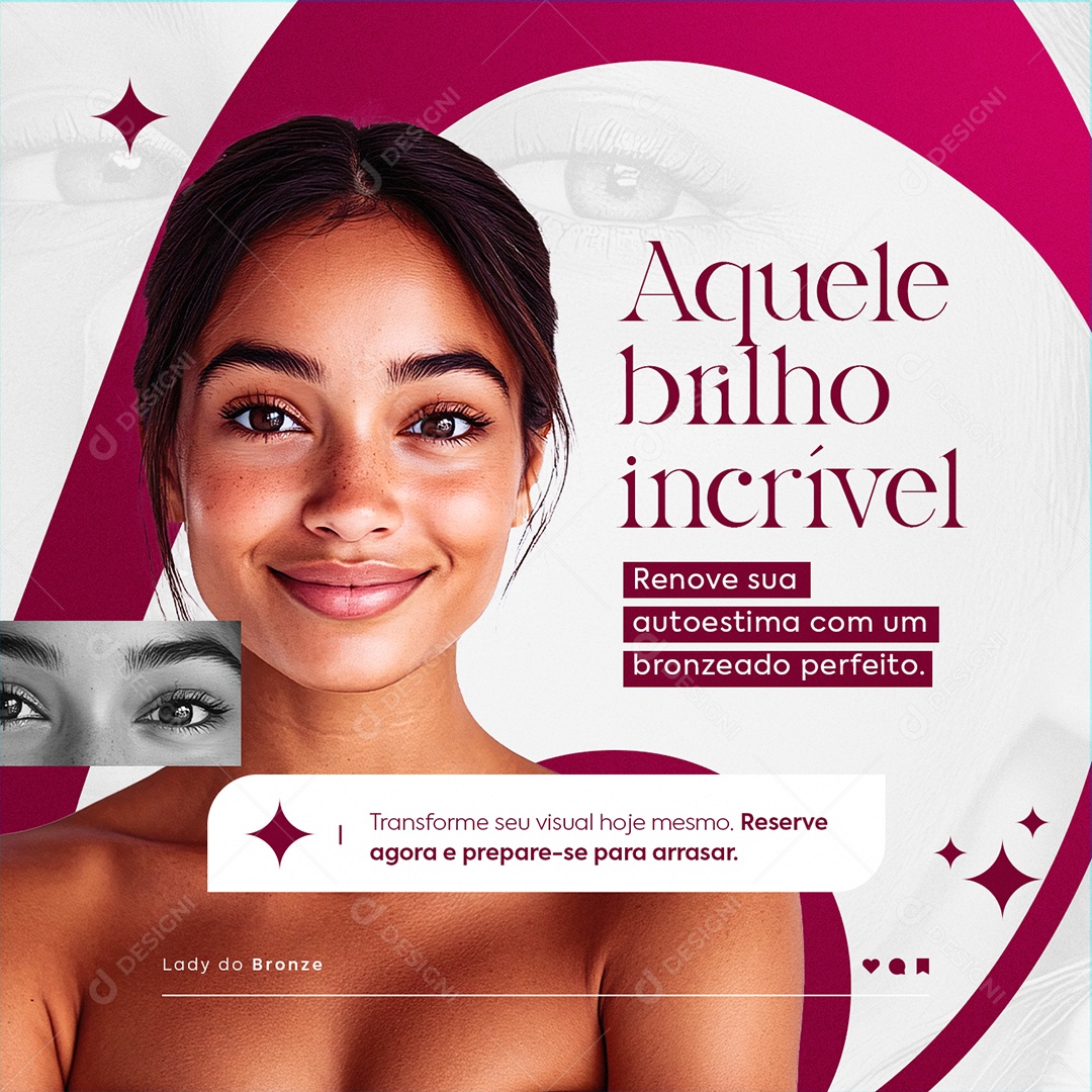 Bronzeamento Aquele Brilho Incrível Social Media PSD Editável