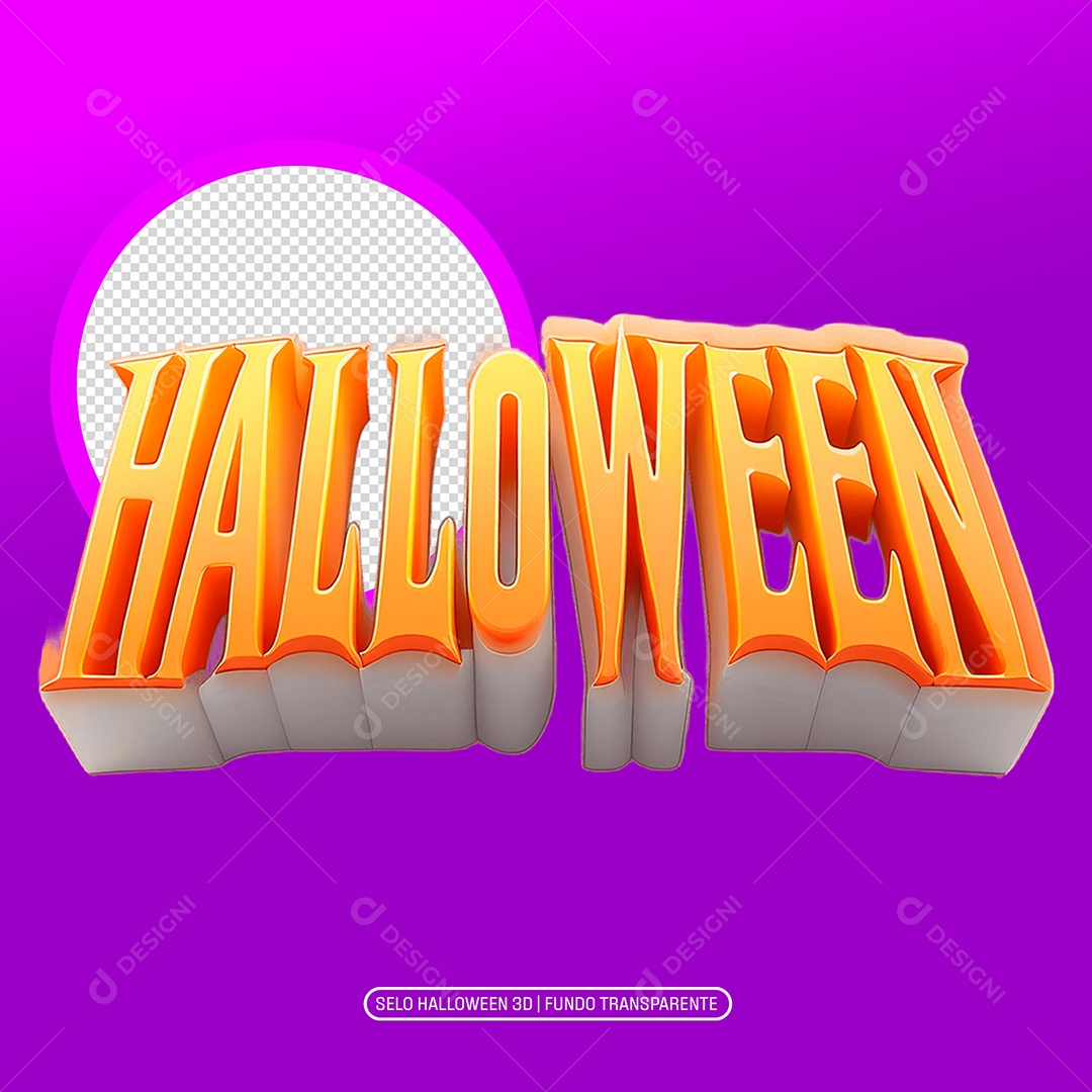 Halloween Selo 3D para Composição PSD