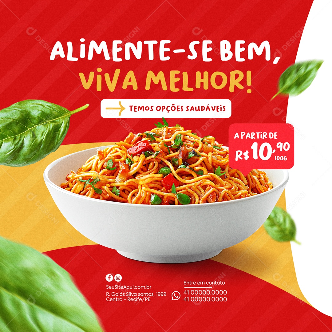Self Service Alimente-Se Bem Viva Melhor Social Media PSD Editável