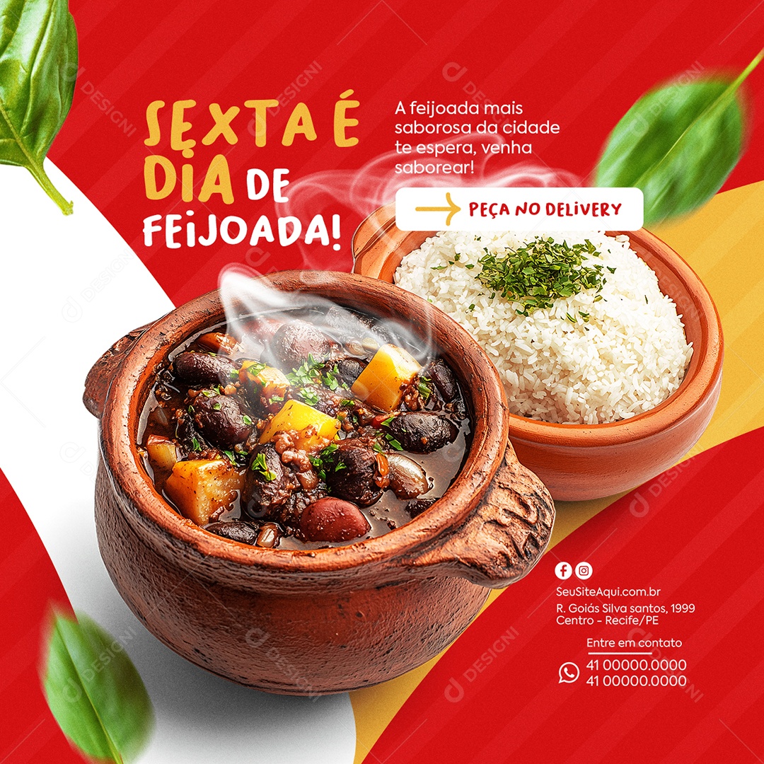 Self Service Sexta é Dia de Feijoada Social Media PSD Editável