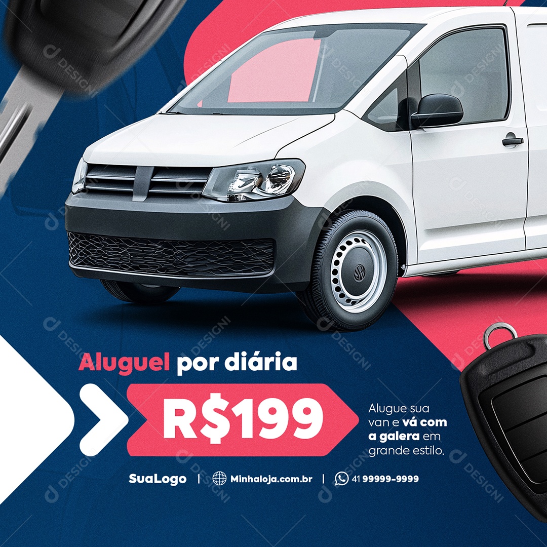 Aluguel de Vans Em Grande Estilo Social Media PSD Editável
