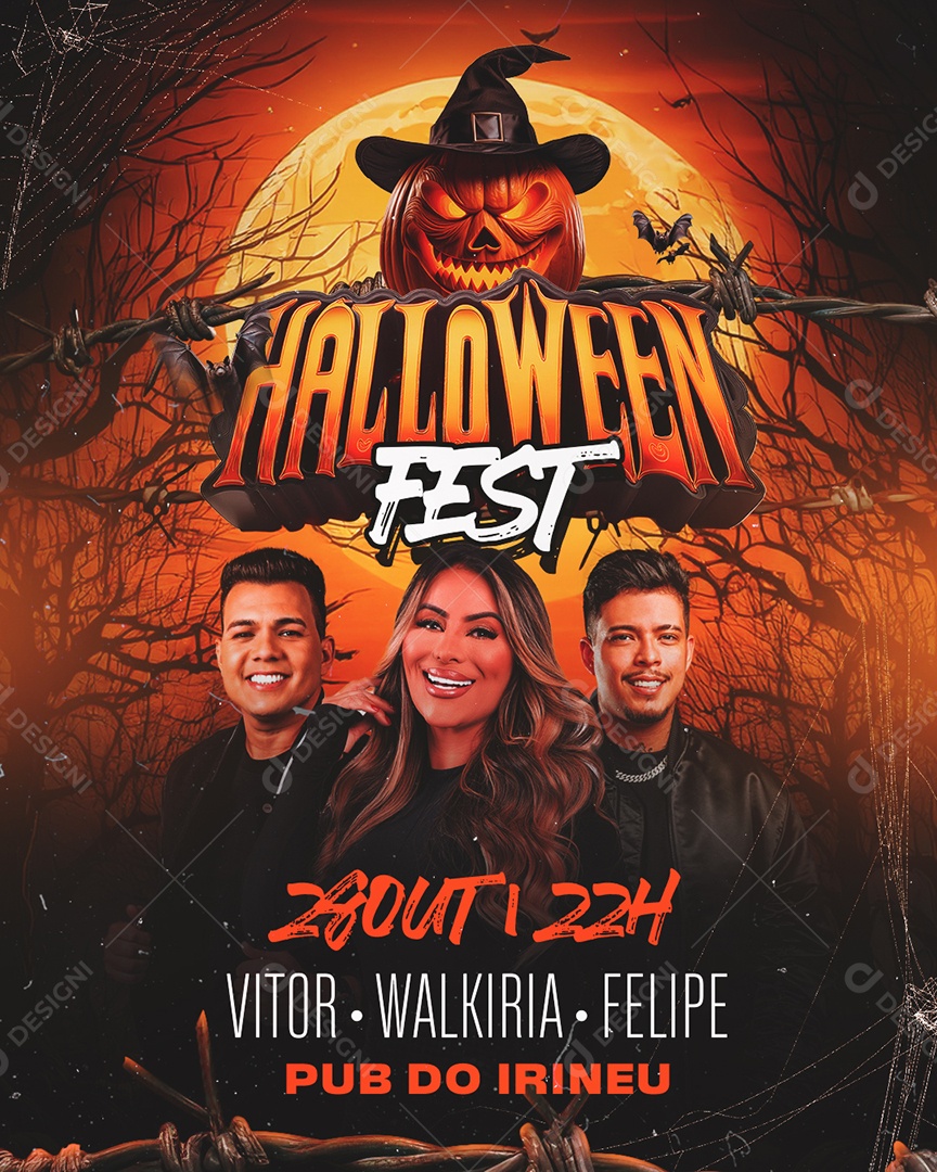 Feed Flyer Halloween Fest Social Media PSD Editavel