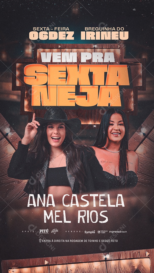 Story Flyer Vem Pra Sextaneja Social Media PSD Editável