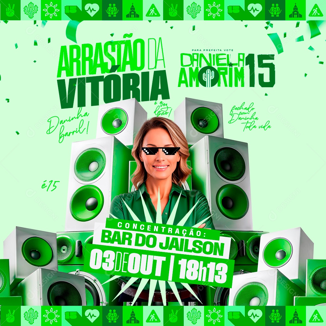 Política Arrastão Da Vitória Social Media PSD Editável