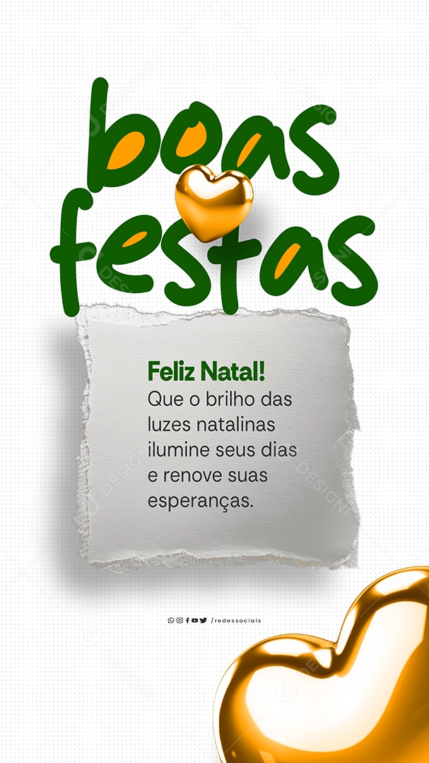 Story Feliz Natal 25 de Dezembro Luzes Natalinas Social Media PSD Editável