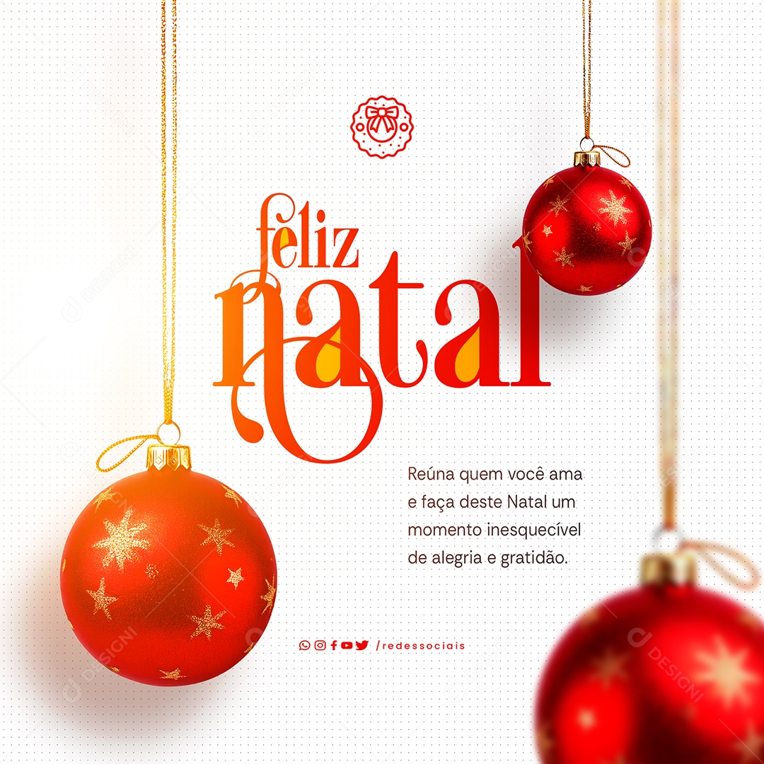 Feliz Natal 25 de Dezembro Natal Inesquecível Social Media PSD Editável