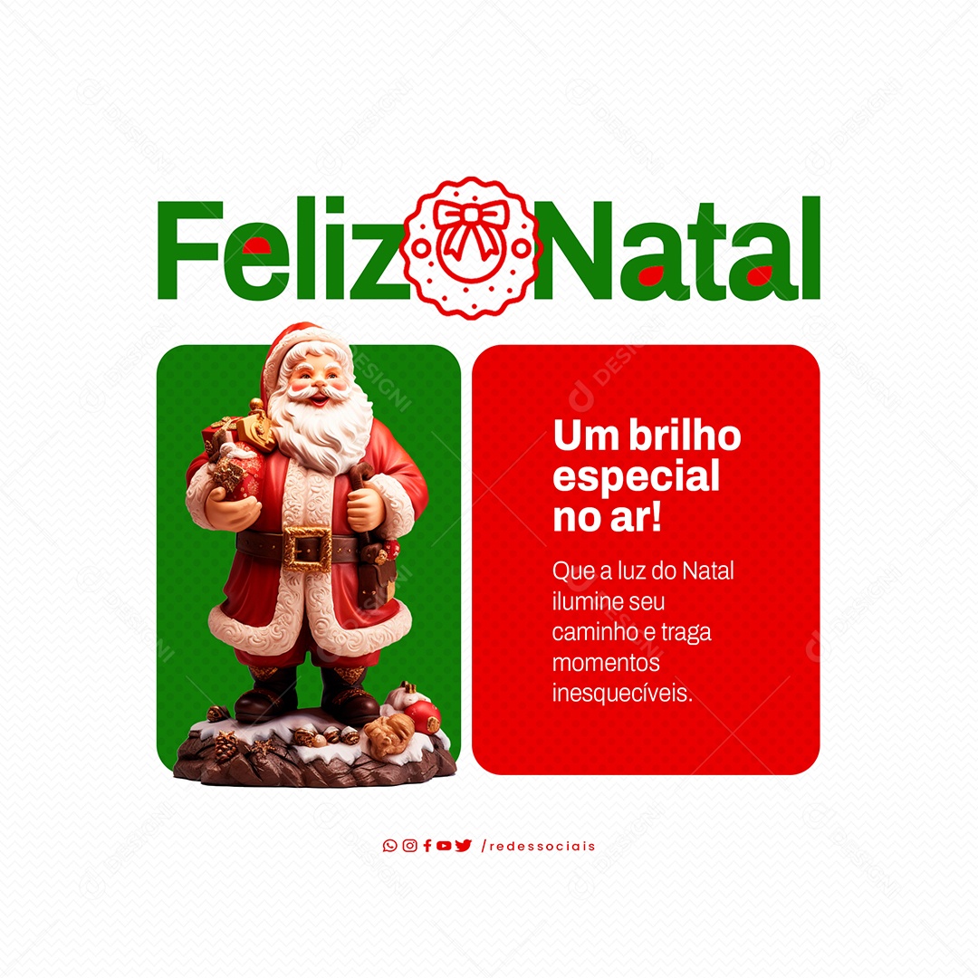 Feliz Natal 25 de Dezembro Um brilho Especial no Ar Social Media PSD Editável