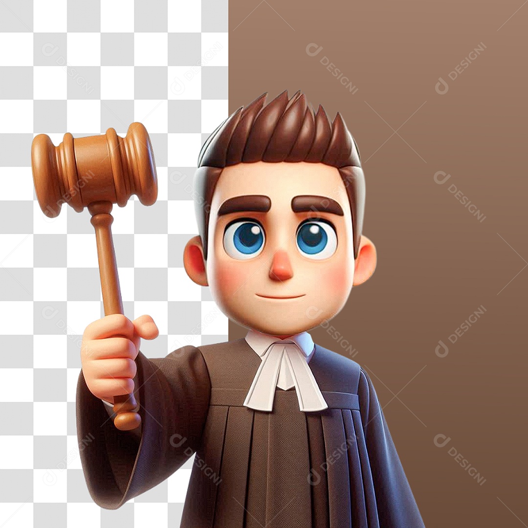Personagem 3D de Advogado para Composição PSD