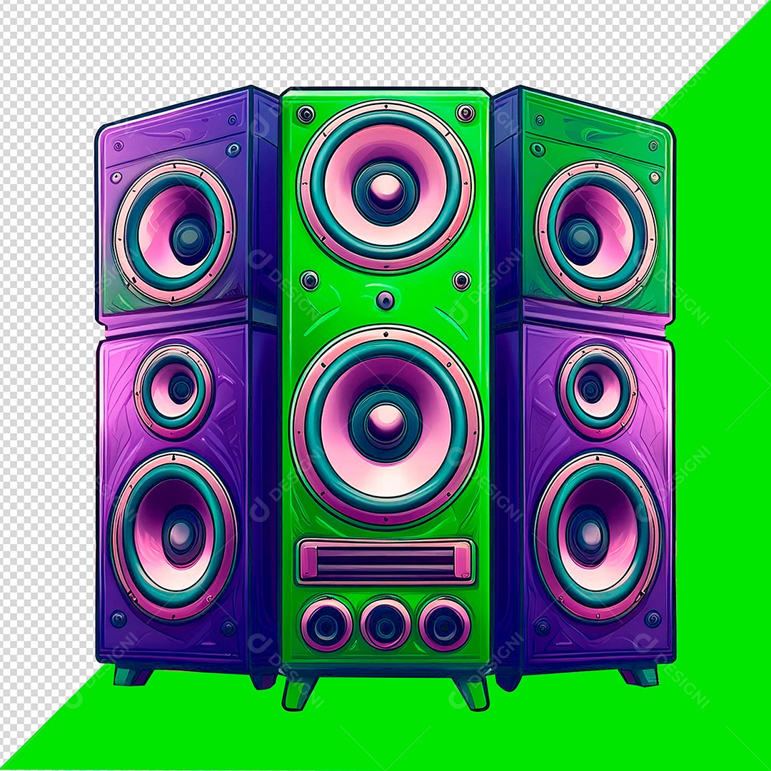 Caixa de Som Alto-falantes Elemento 3D Para Composição PSD