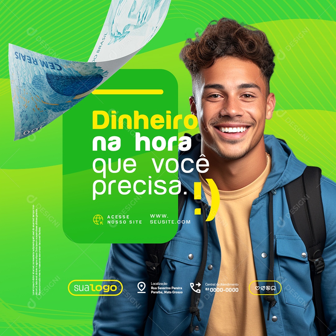 Empréstimo Dinheiro na Hora Que Você Precisa Social Media PSD Editável