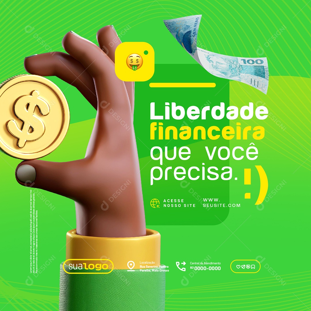 Empréstimo Liberdade Financeira Que Você Precisa Social Media PSD Editável