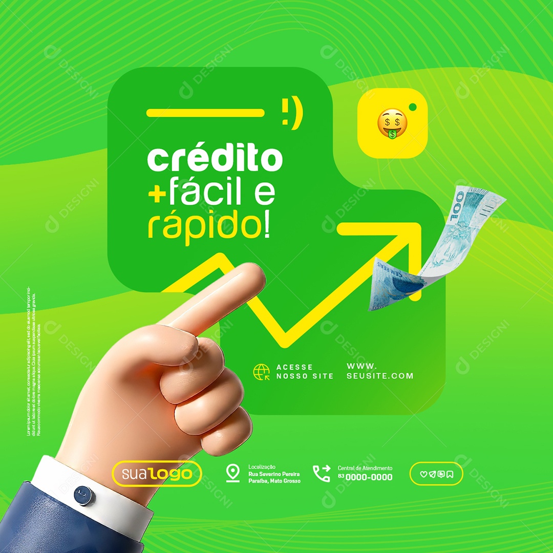 Social Media Empréstimo Crédito Fácil e Rápido PSD Editável