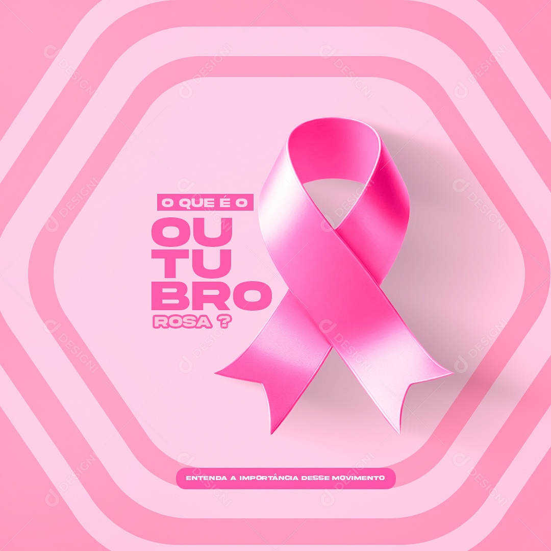Outubro Rosa Mês de Conscientização Sobre o Câncer de Mama Social Media PSD Editável
