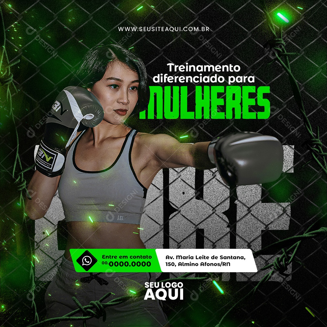 Aulas de Boxe Social Media PSD Editável