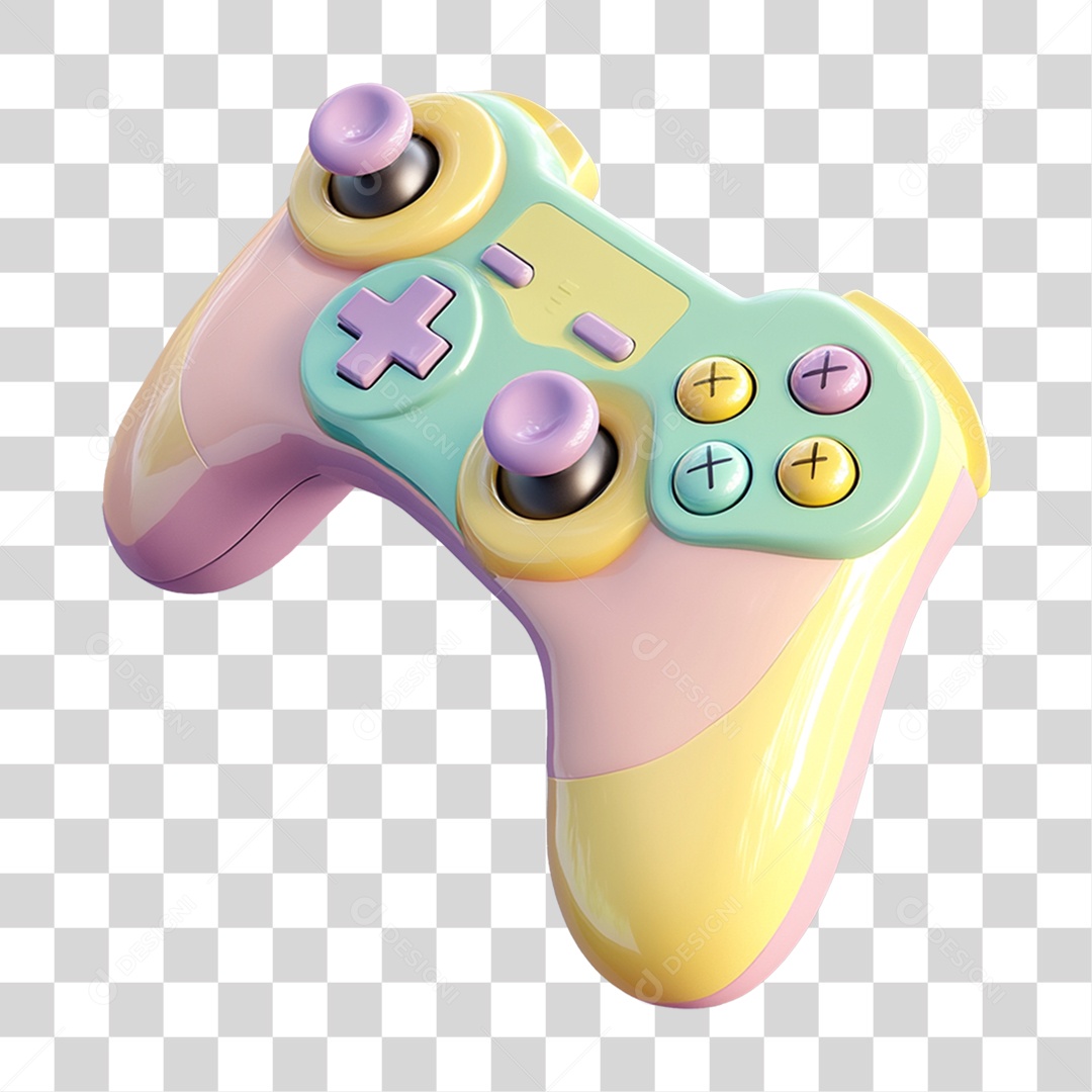 Controle de Vídeo Gamer Colorido PNG Transparente