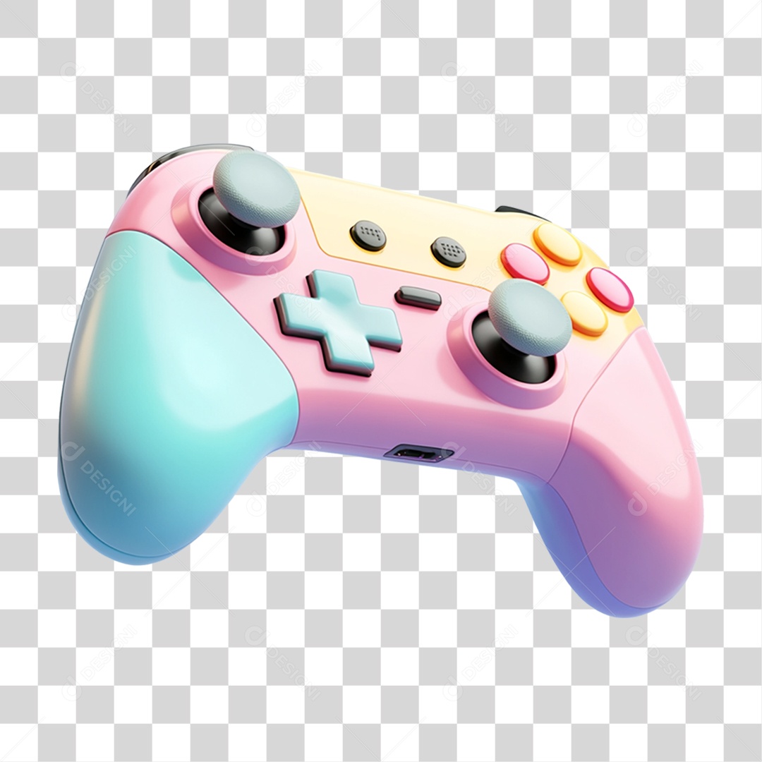 Controle de Vídeo Gamer Colorido PNG Transparente