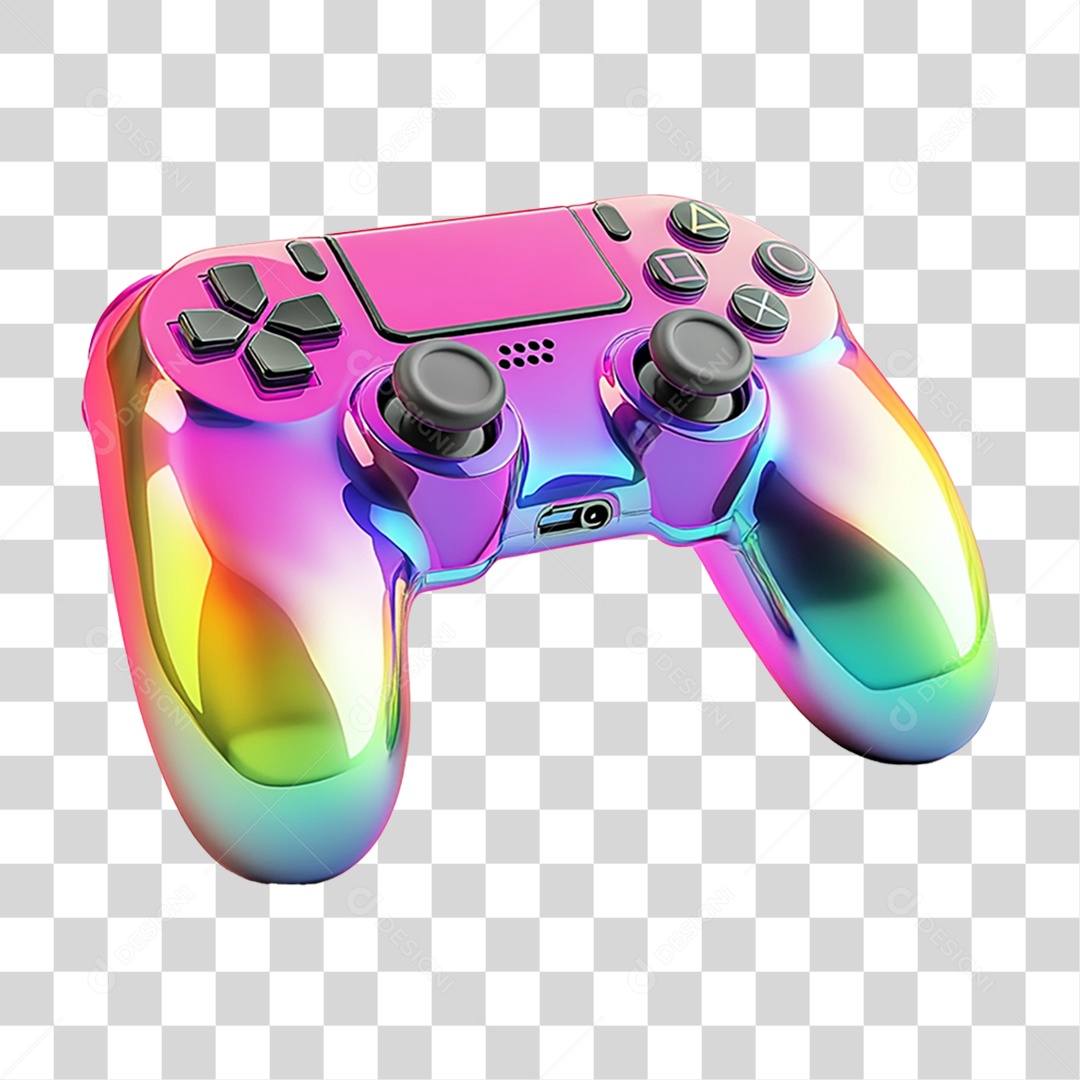 Controle de Vídeo Gamer Colorido PNG Transparente