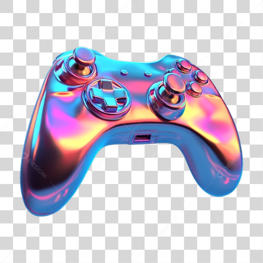 Controle de Vídeo Gamer Colorido PNG Transparente