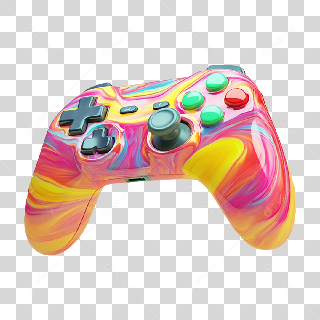 Controle de Vídeo Gamer Colorido PNG Transparente