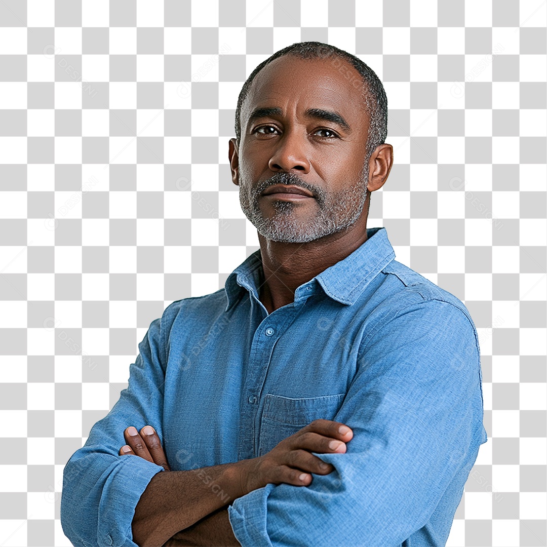 Homem com Camisa Azul Novembro Azul PNG Transparente