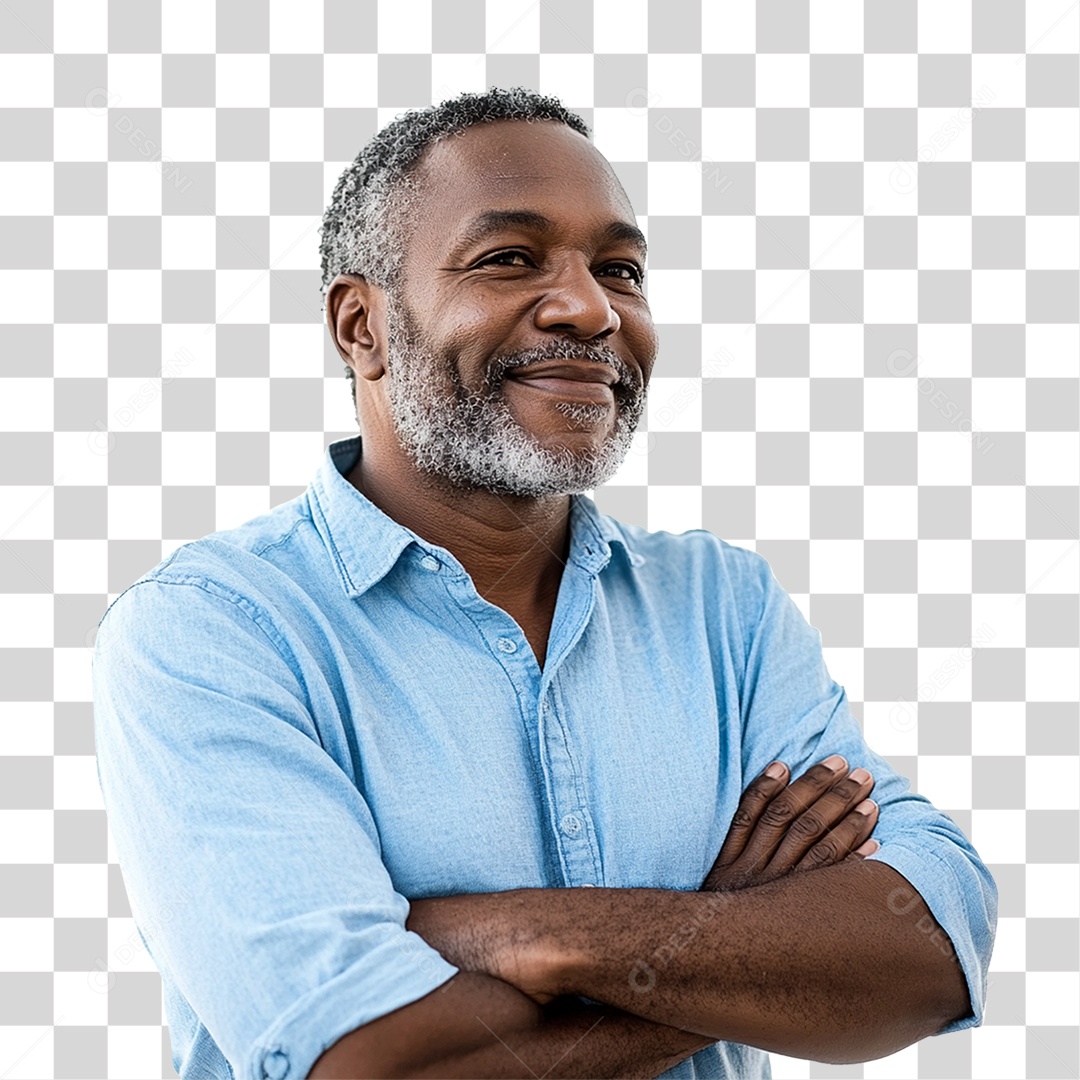 Homem com Camisa Azul Novembro Azul PNG Transparente