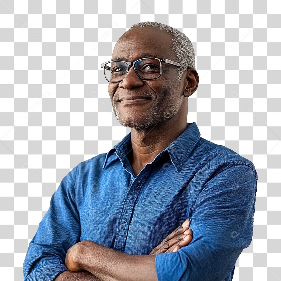 Homem com Camisa Azul Novembro Azul PNG Transparente