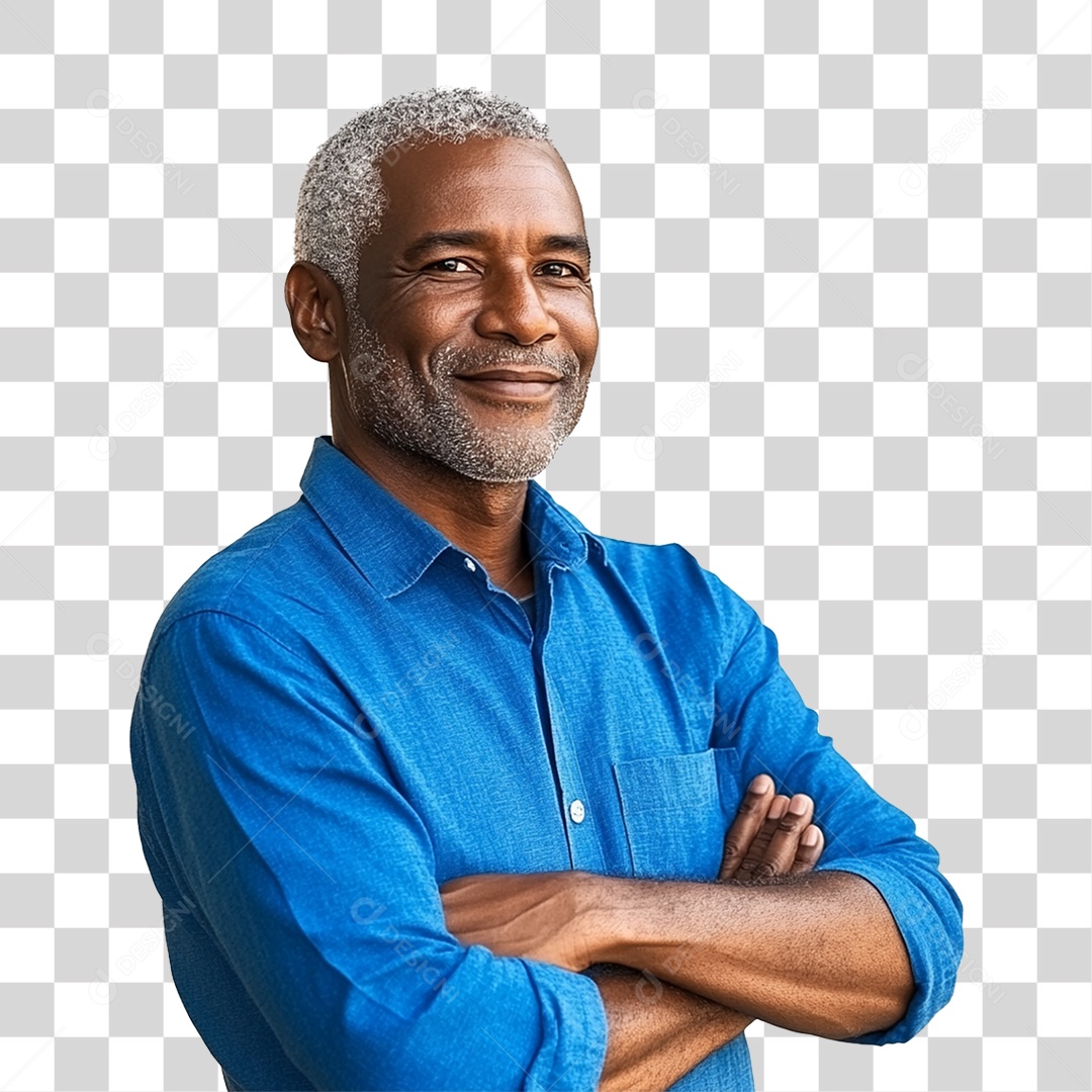 Homem com Camisa Azul Novembro Azul PNG Transparente