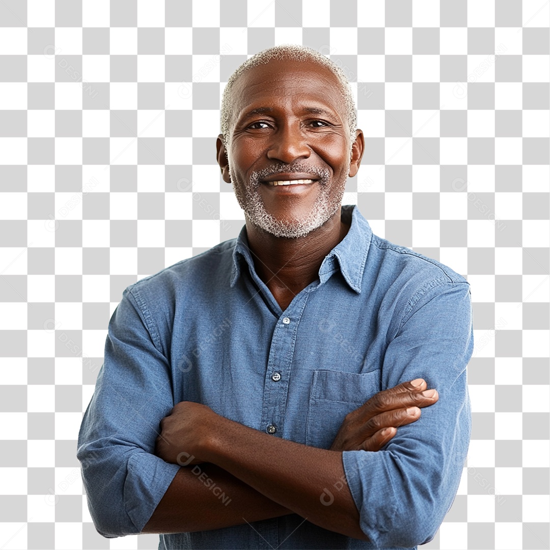 Homem com Camisa Azul Novembro Azul PNG Transparente