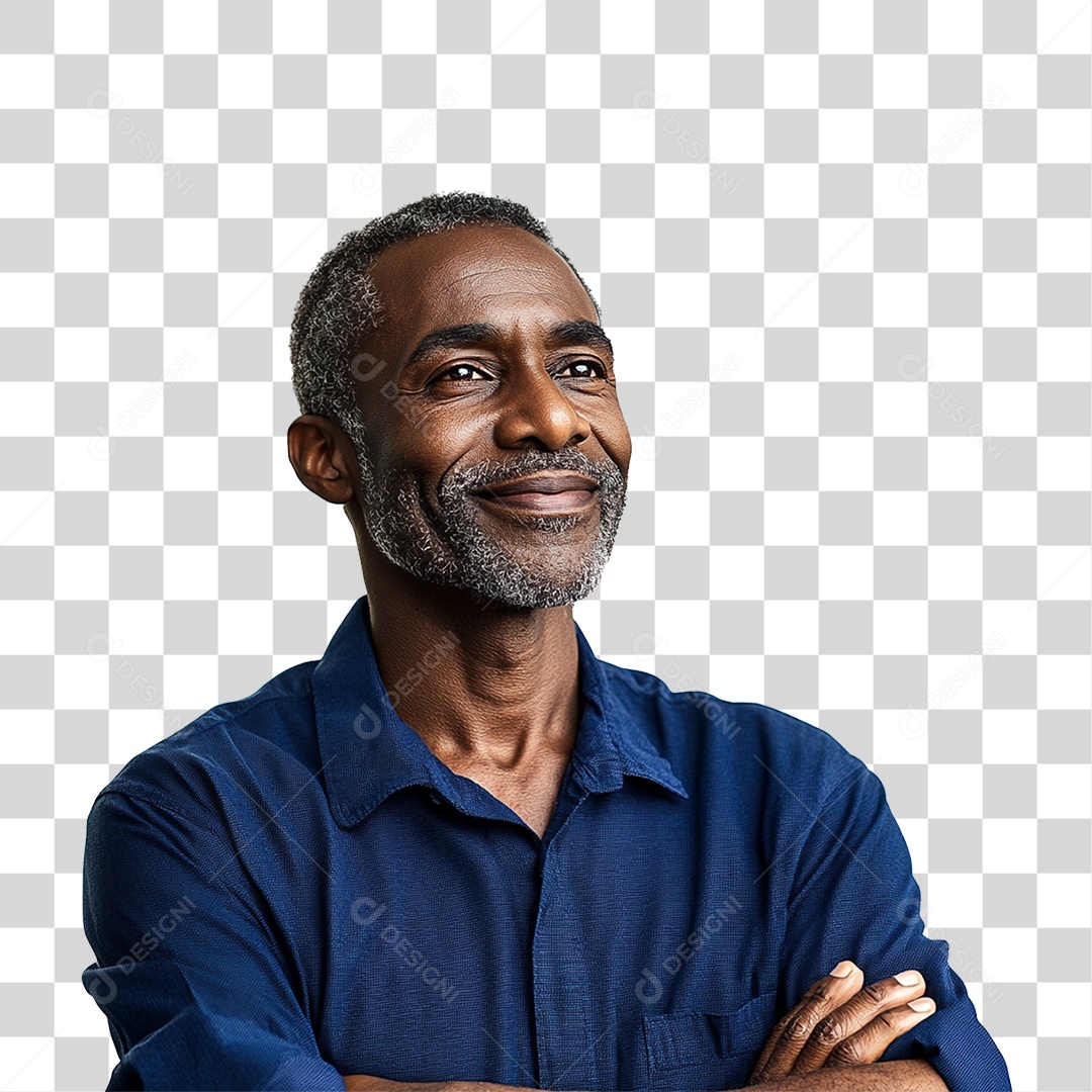 Homem com Camisa Azul Novembro Azul PNG Transparente