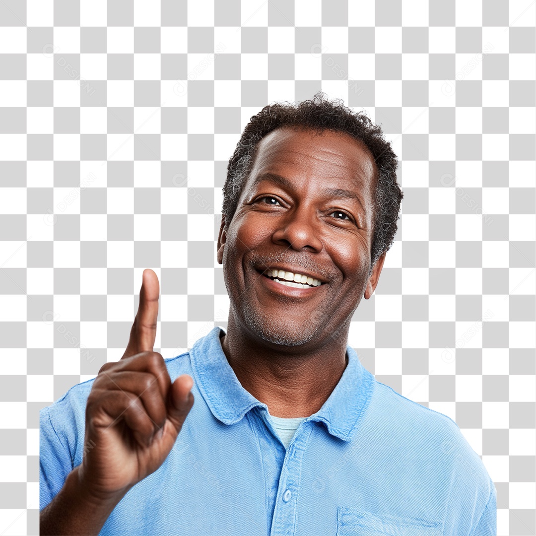 Homem com Camisa Azul Novembro Azul PNG Transparente