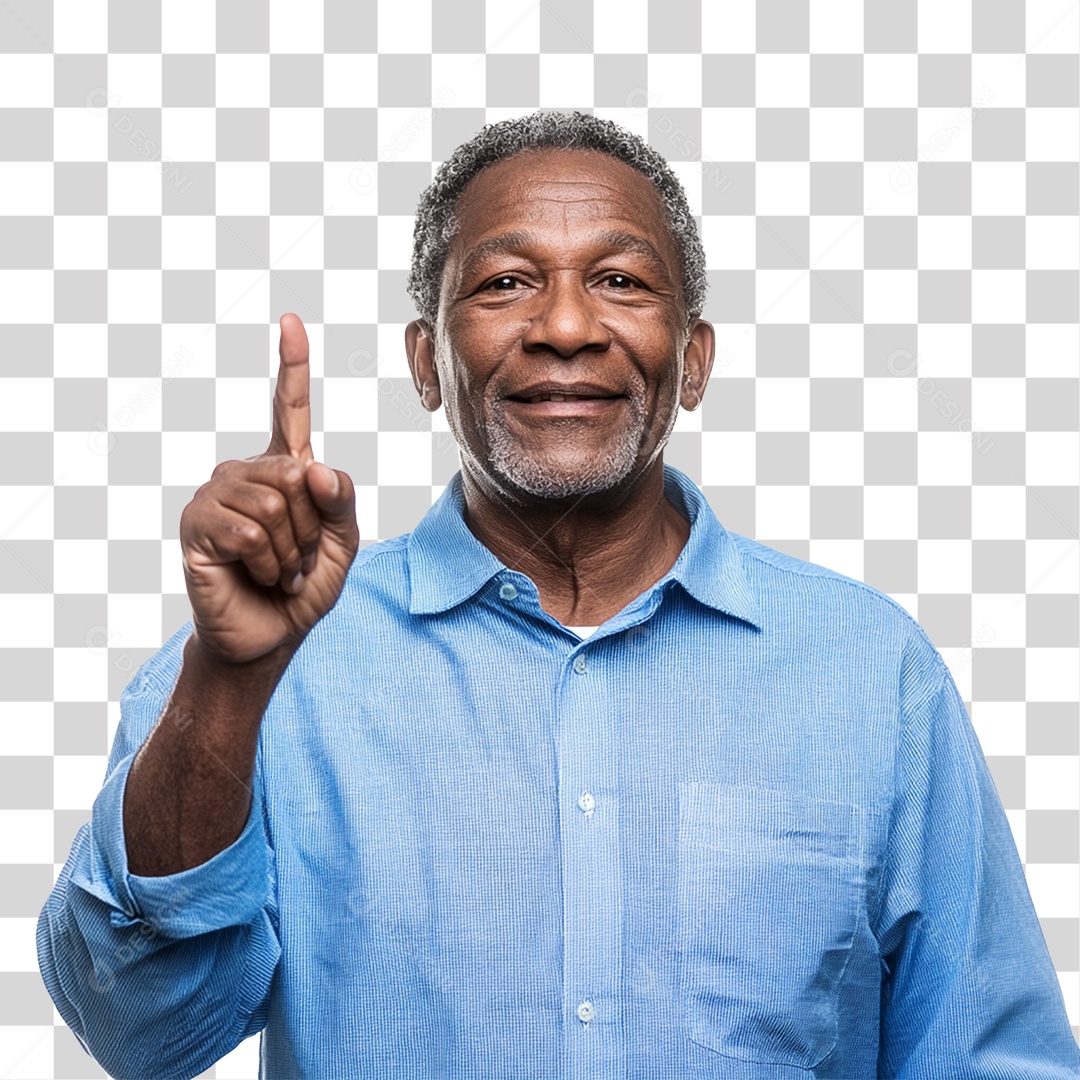Homem com Camisa Azul Novembro Azul PNG Transparente
