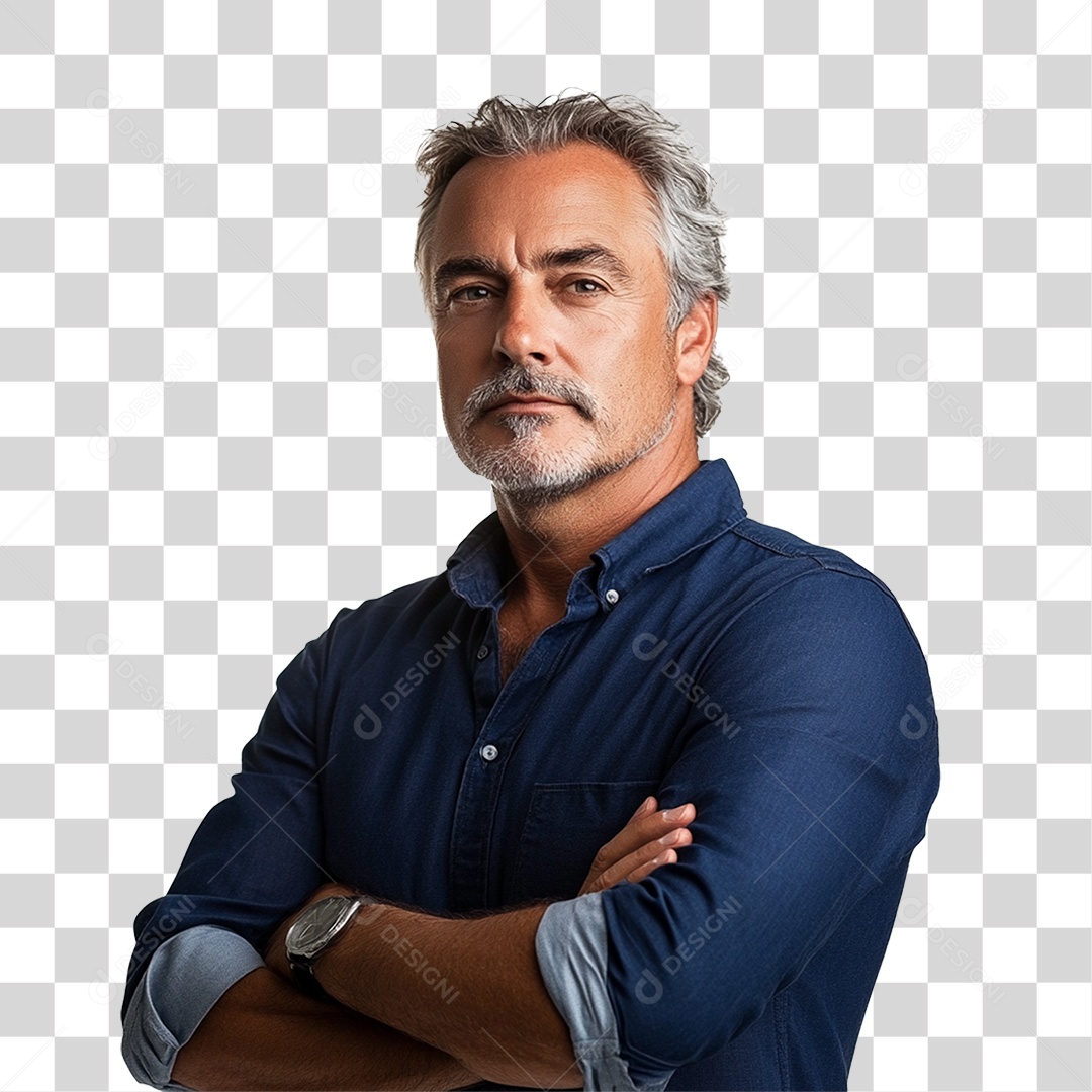 Homem com Camisa Azul Novembro Azul PNG Transparente