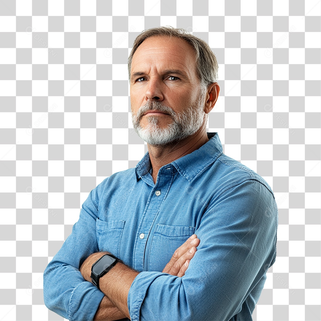 Homem com Camisa Azul Novembro Azul PNG Transparente