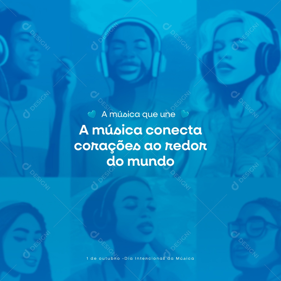 Dia Internacional da Música 01 de Outubro Social Media PSD Editável
