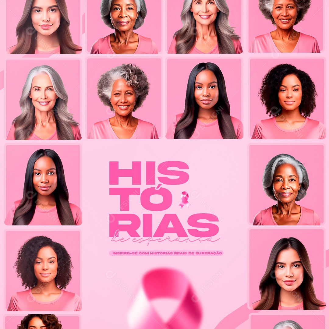 Outubro Rosa Mês de Conscientização Social Media PSD Editável