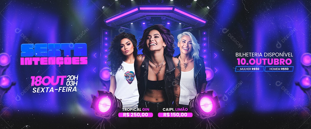 Carrossel Flyer Sexta Intenções Social Media PSD Editável