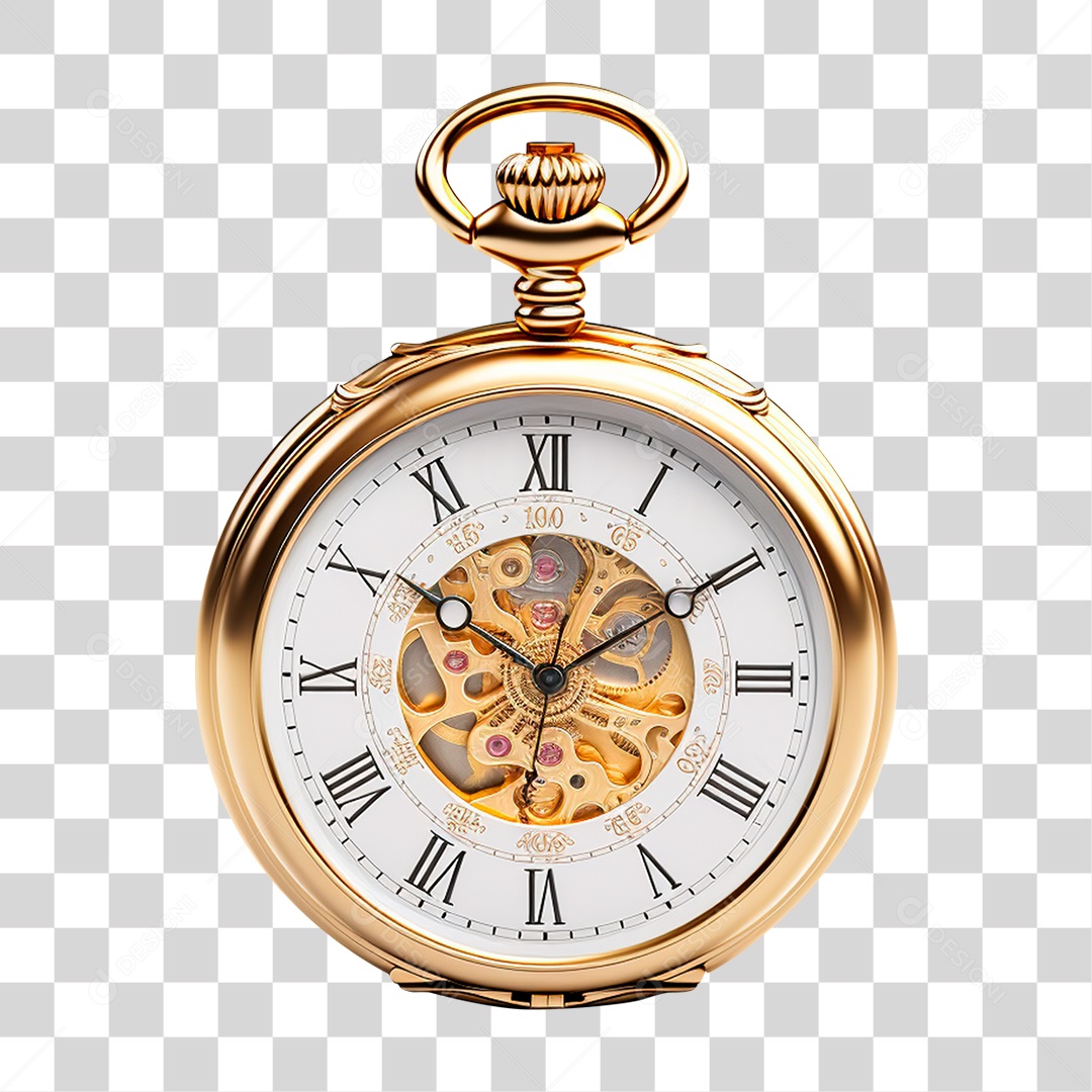 Relógio Dourado PNG Transparente