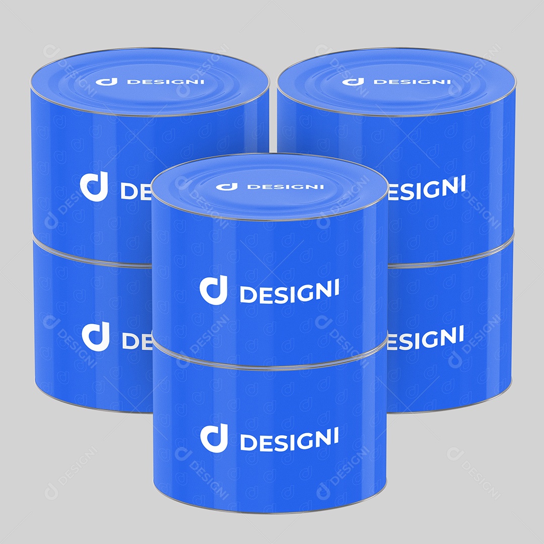 Mockup de Caixa Metalica Cilíndrica PSD Editável
