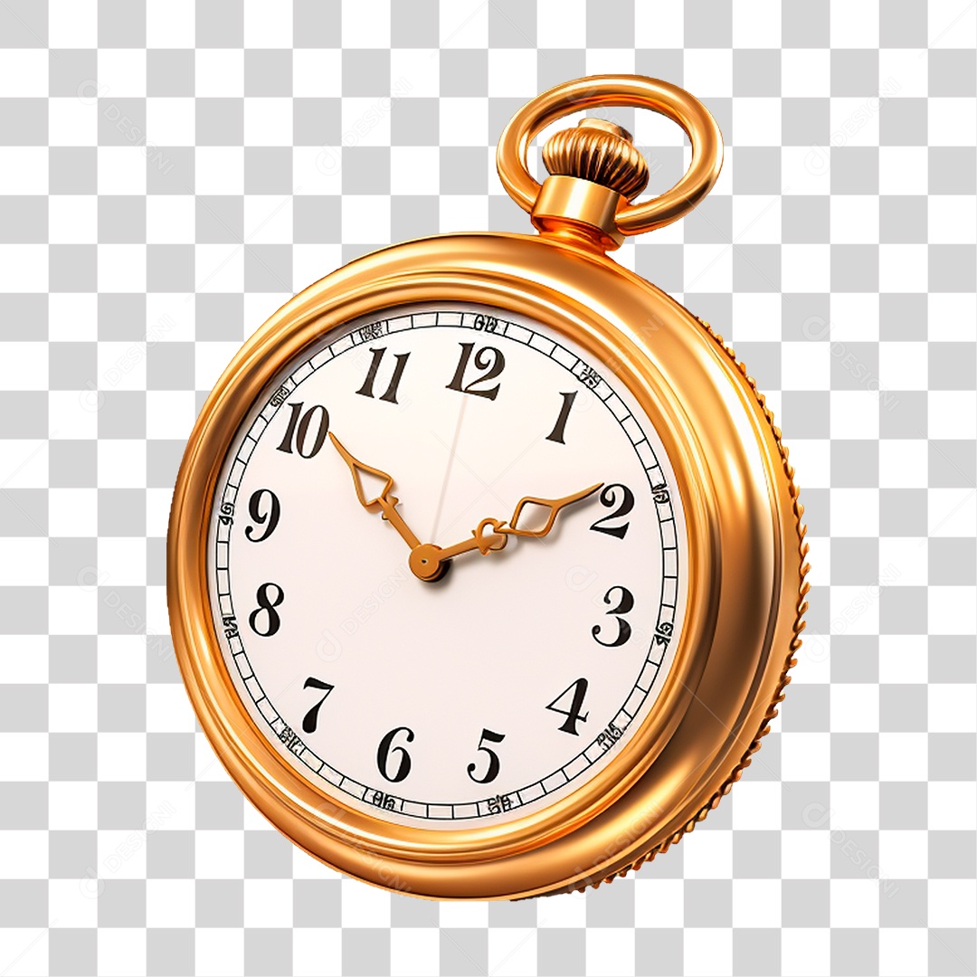 Relógio Dourado PNG Transparente