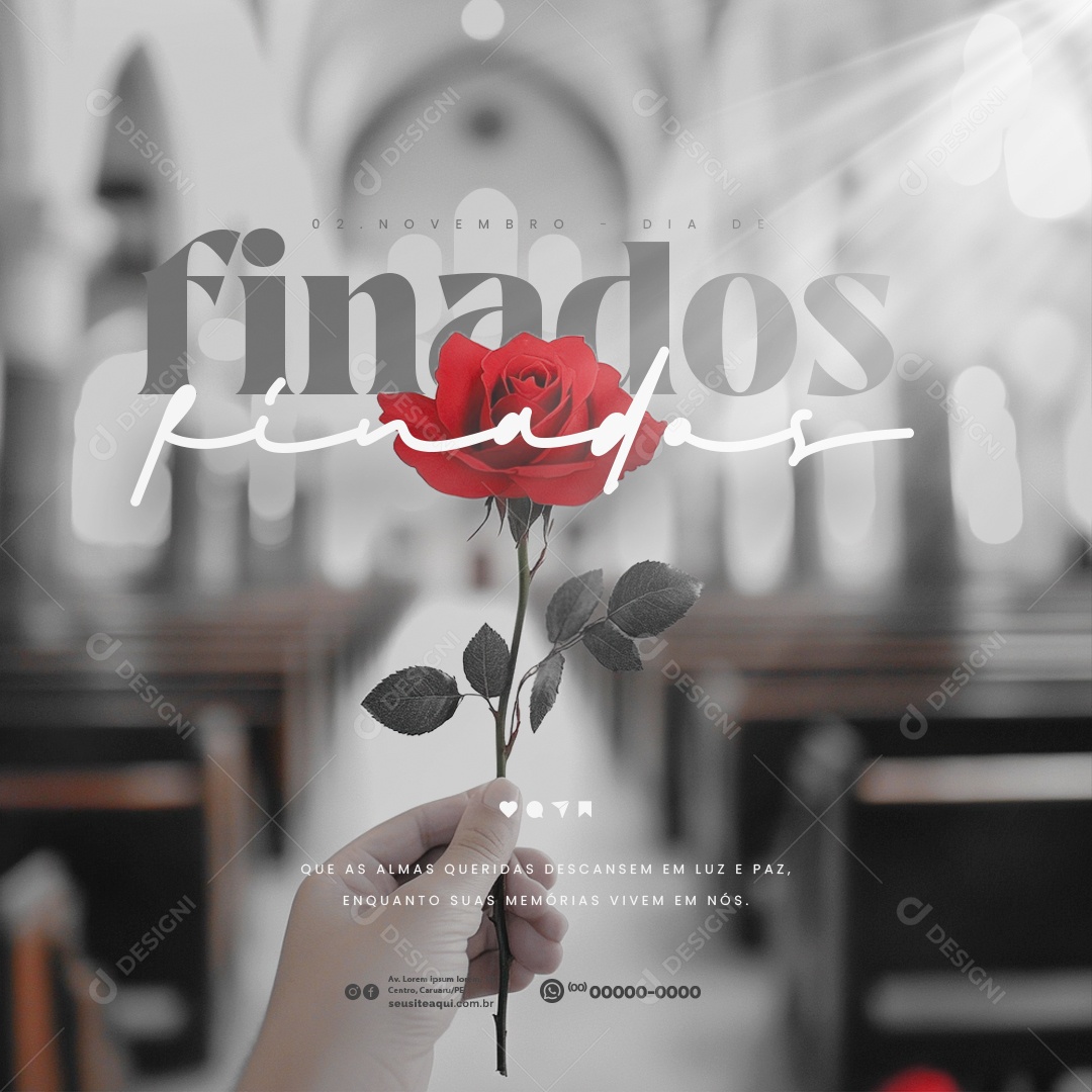 Dia de Finados 02 de Novembro Social Media PSD Editável