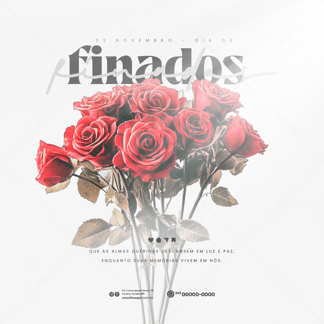 Dia de Finados Suas Memórias Vivem Em nós 02 de Novembro Social Media PSD Editável