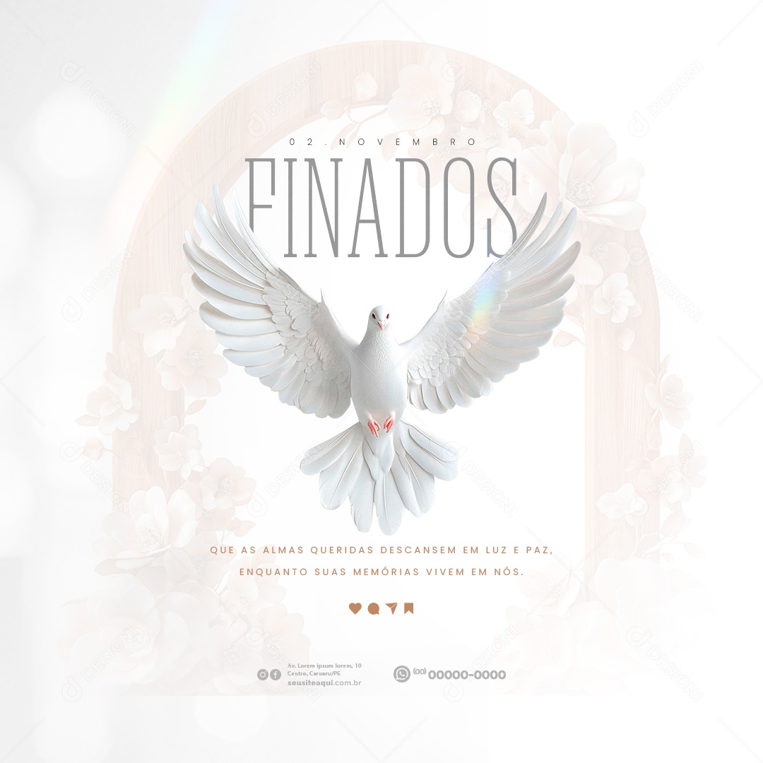 Dia de Finados 02 de Novembro Social Media PSD Editável