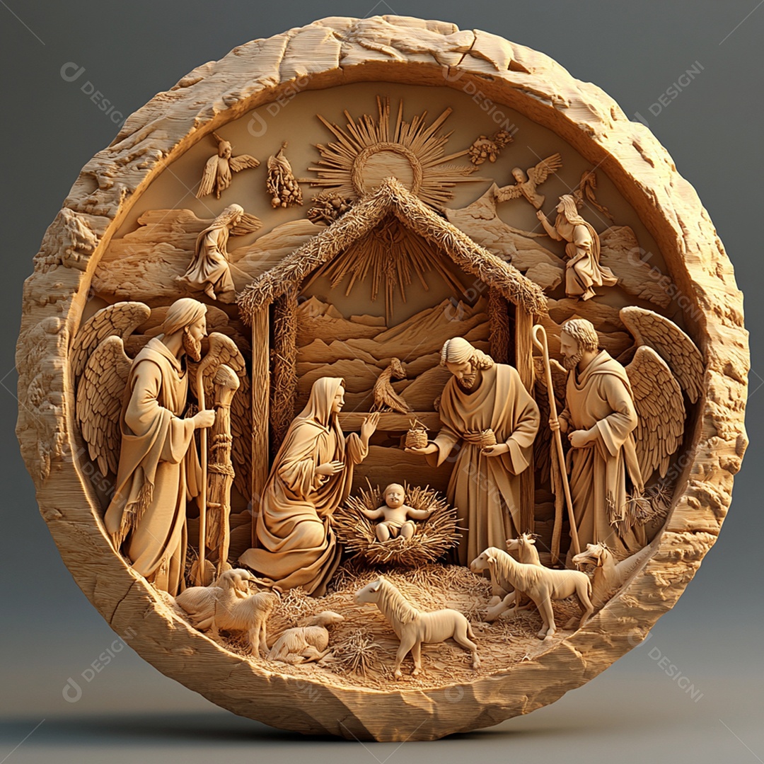 Rústico e hiper realista presérpio