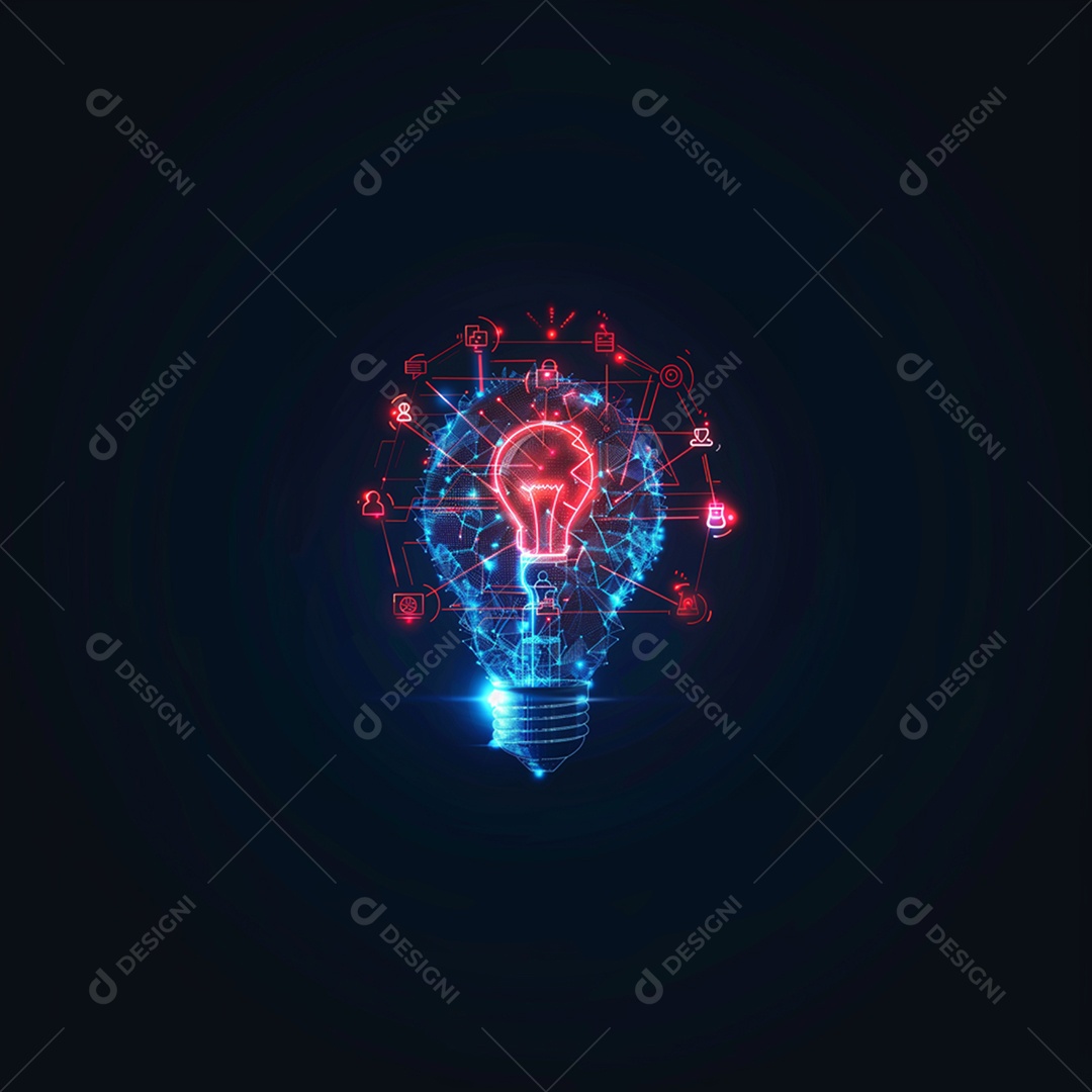 Inovação de lâmpada com nuvem de rede