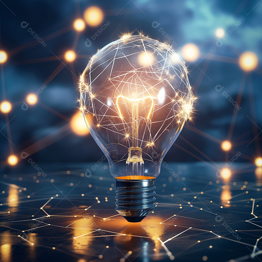 Inovação de lâmpada com nuvem de rede