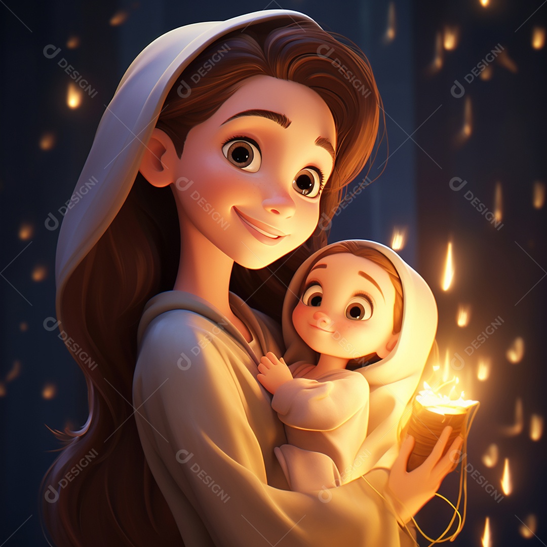Maria mãe de jesus segurando o bebê jesus semelhança