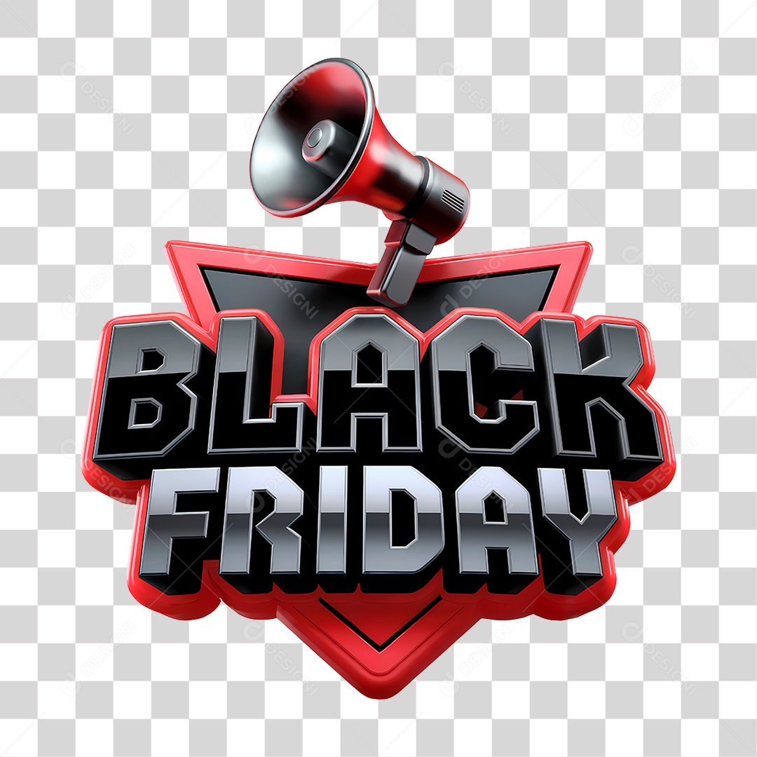 Selo 3D Black Friday PNG Transparente