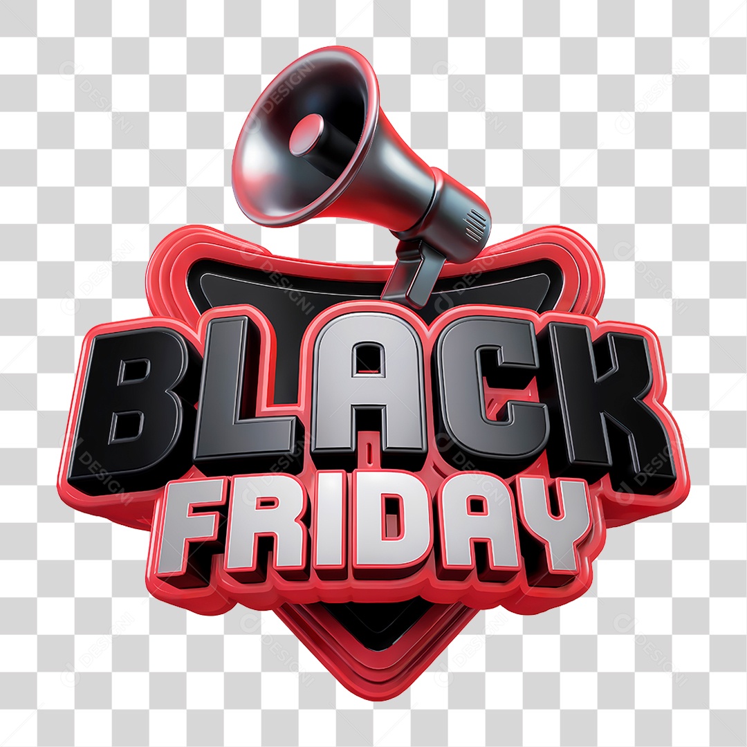 Selo 3D Black Friday PNG Transparente