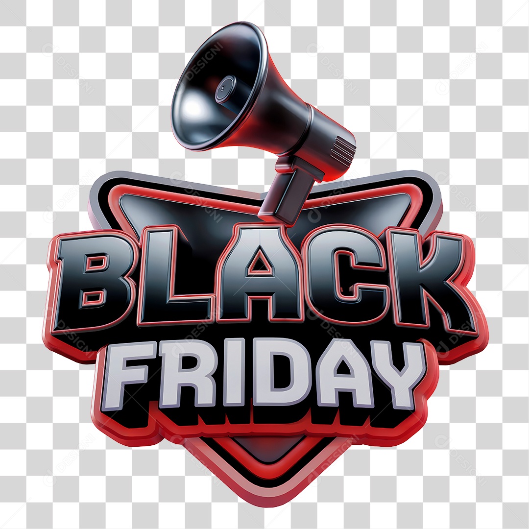Selo 3D Black Friday PNG Transparente