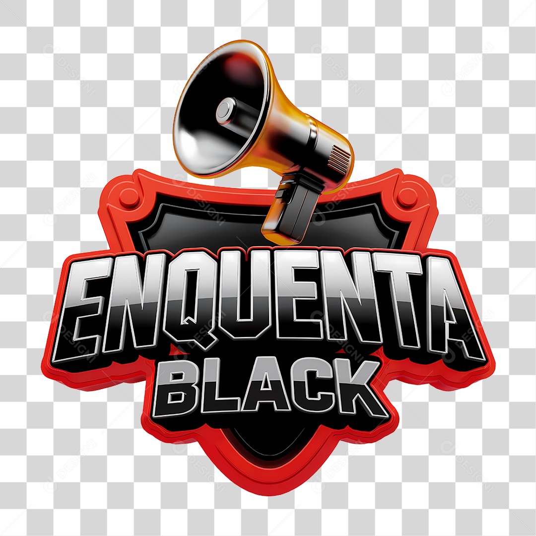 Selo 3D Esquenta Black Friday PNG Transparente